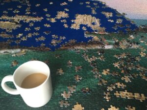 Coffee and a puzzle. Two things Mia and I enjoyed together frequently.